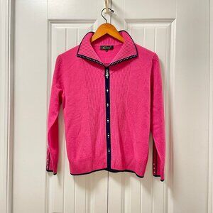 Vintage Gess Wool Cashmere Sweater with Rhinestones Pink